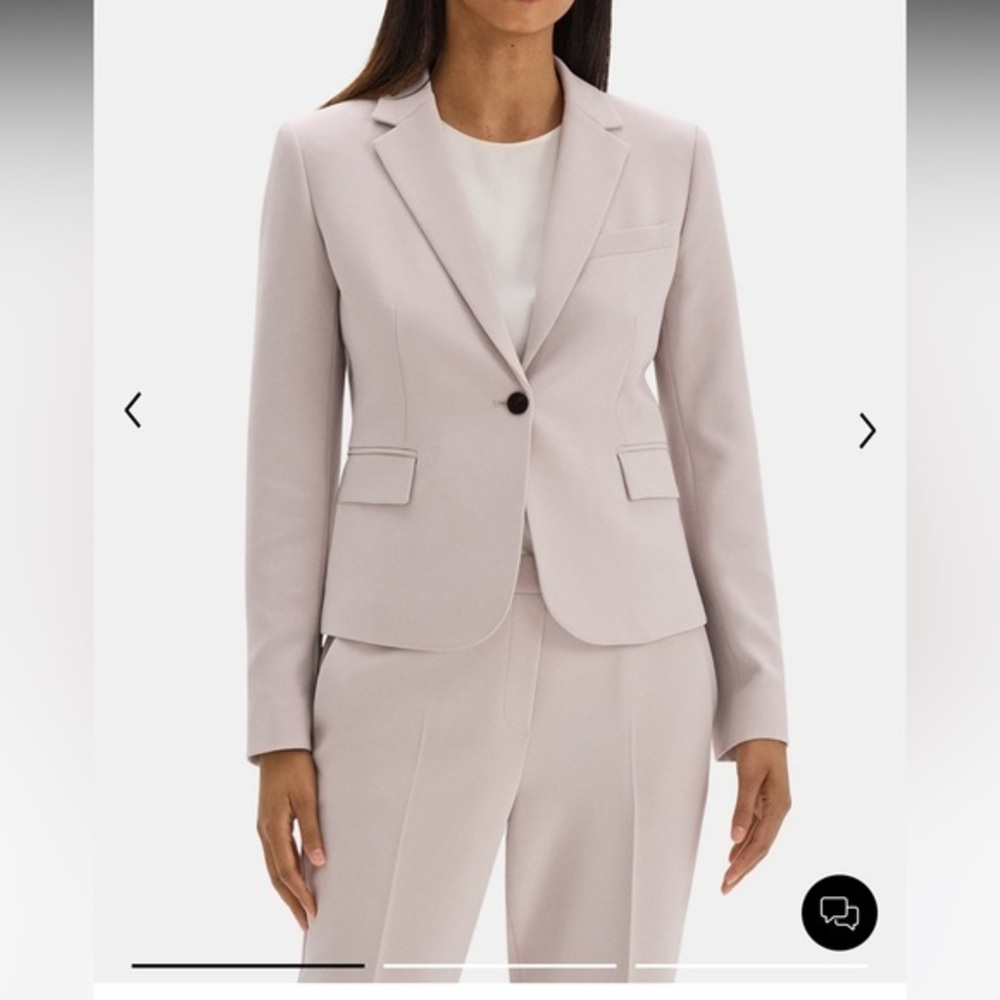 Theory Shrunken Blazer & High-Waist Flare Pant in Crepe, NWT, sz 12